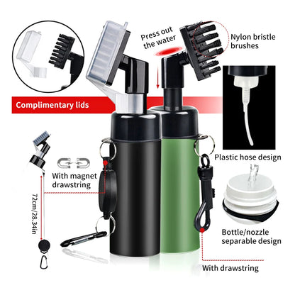 Golf Clean Brush Portable Golf Club Groove Brush with Push Type Water Bottle Water Brush Golf Clubs Cleaning Golf Accessories